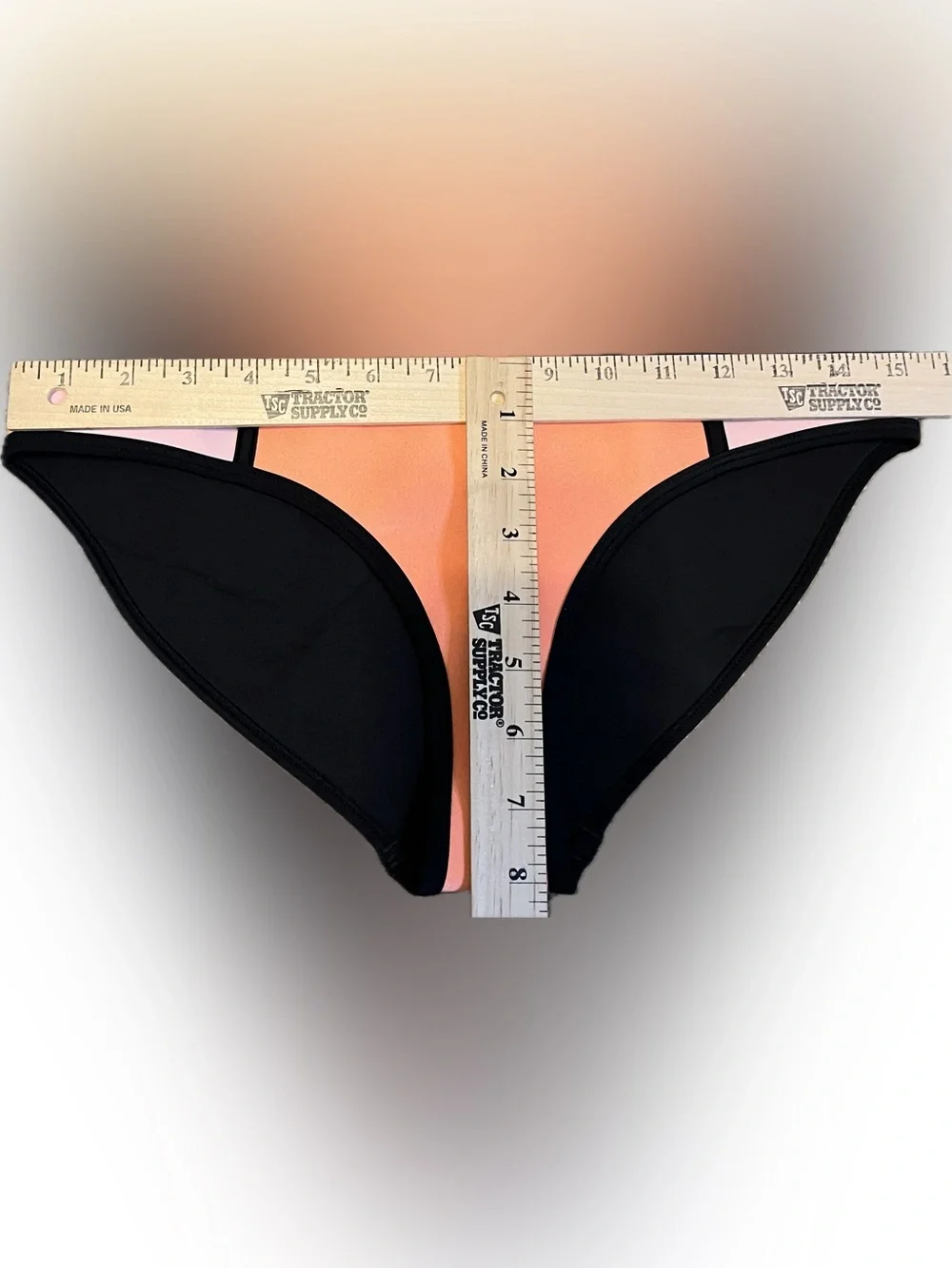 Triangl Poppy Peach Soda Bikini Bottom in Peach & Black size M